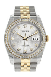 Rolex Datejust 36 Silver Jubilee Design Set With Diamonds Dial 18K White Gold Diamond Bezel Ladies