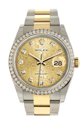 Rolex Datejust 36 Champagne Jubilee Design Set With Diamonds Dial 18K White Gold Diamond Bezel