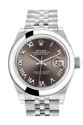 Rolex Datejust 28 Dark Grey Dial Steel Jubilee Ladies Watch 279160