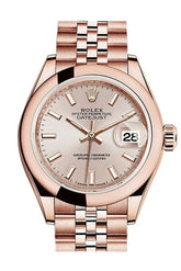 Rolex Datejust 28 Sundust Dial Rose Gold Jubilee Ladies Watch 279165 / None