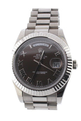 Rolex Day-Date Ii 41Mm President White Gold Chocolate Dial Mens Watch 218239 / None
