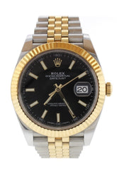 Rolex Datejust 41 Black Dial 18K Yellow Gold And Steel Watch 126333 / None Pre-Owned-Watches