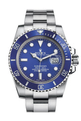 Rolex Submariner Date 18K White Gold Blue Dial Mens Watch 116619Lb 116619