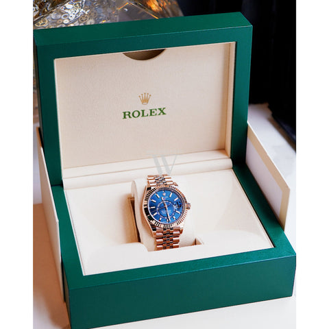 Rolex Sky Dweller 42 Blue- Green Dial Rose Gold Oyster Mens Watch 336935