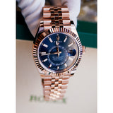 Rolex Sky Dweller 42 Blue- Green Dial Rose Gold Oyster Mens Watch 336935