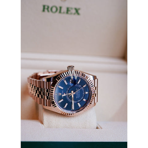 Rolex Sky Dweller 42 Blue- Green Dial Rose Gold Oyster Mens Watch 336935