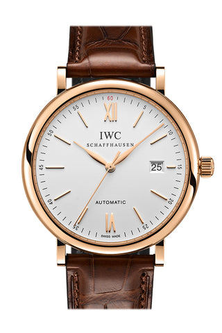 IWC Portofino on Strap 40 Silver Dial Rose Gold Watch IW356504