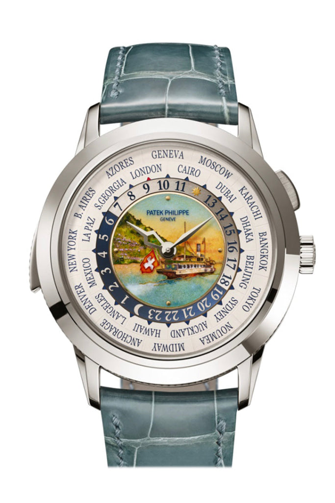 Patek Philippe Grand Complications Feu Cloisonné Enamel Center Steamboat Cruising On Lake Geneva