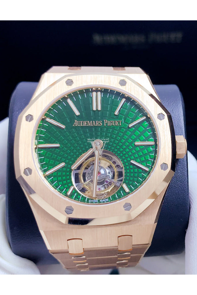 Audemars Piguet Royal Oak 41 Flying Tourbillon Rose Gold Green Dial 26533Or.oo.1220Or.01 Dcm Watch