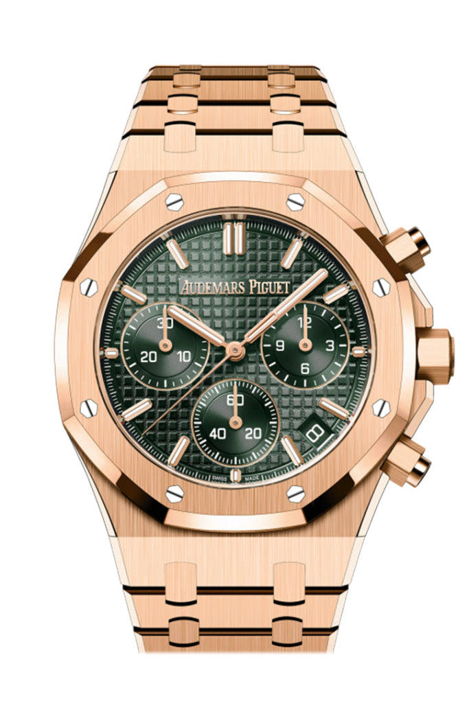 Audemars Piguet Royal Oak Khaki Green Pink Gold Watch 26240OR.OO.1320OR.08