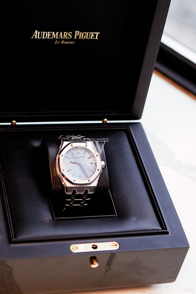 Audemars Piguet Royal Oak Light Blue Dial Stainless Steel Watch 15550St.oo.1356St.08