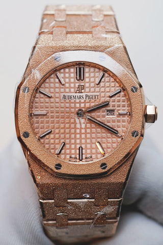 Audemars Piguet Royal Oak Frosted Pink Gold Dial Ladies Rose Gold Watch 15454OR.GG.1259OR.03