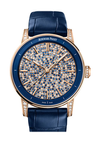 Audemars Piguet Code 11.70 38 Dial blue sapphires and diamonds Pink Gold 77410OR.ZZ.D343CR.01