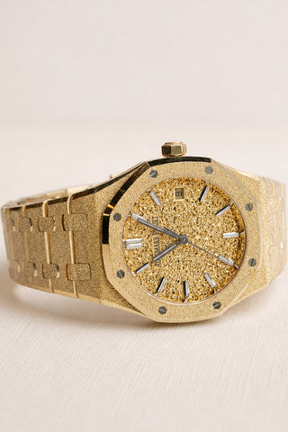 Audemars Piguet 77450BA.GG.1361BA.01 Royal Oak 34 Frosted Yellow gold-plated crystal sand finished dial