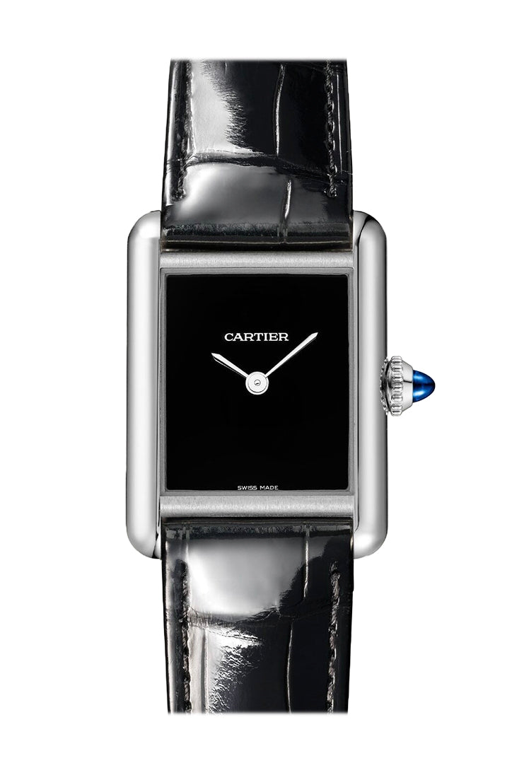 Cartier Tank Must de Cartier Black Dial Watch  1.2 mm x 0.9 mm Steel Case WSTA0071 