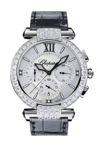 Chopard Imperiale WG 40 Chrono Diamond Bezel 40 Silver Dial White Gold 384211-1001