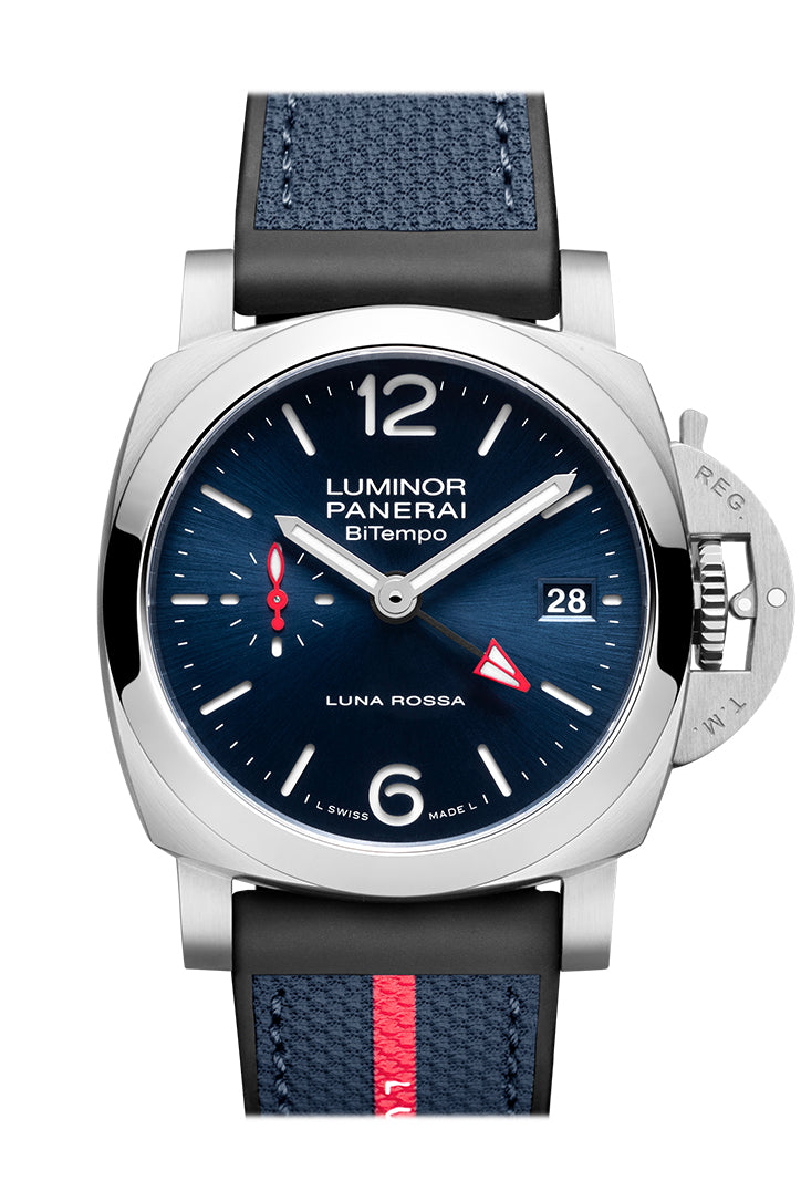 Panerai Luminor Quaranta Steel BiTempo Luna Rossa 40 Blue Dial PAM01404