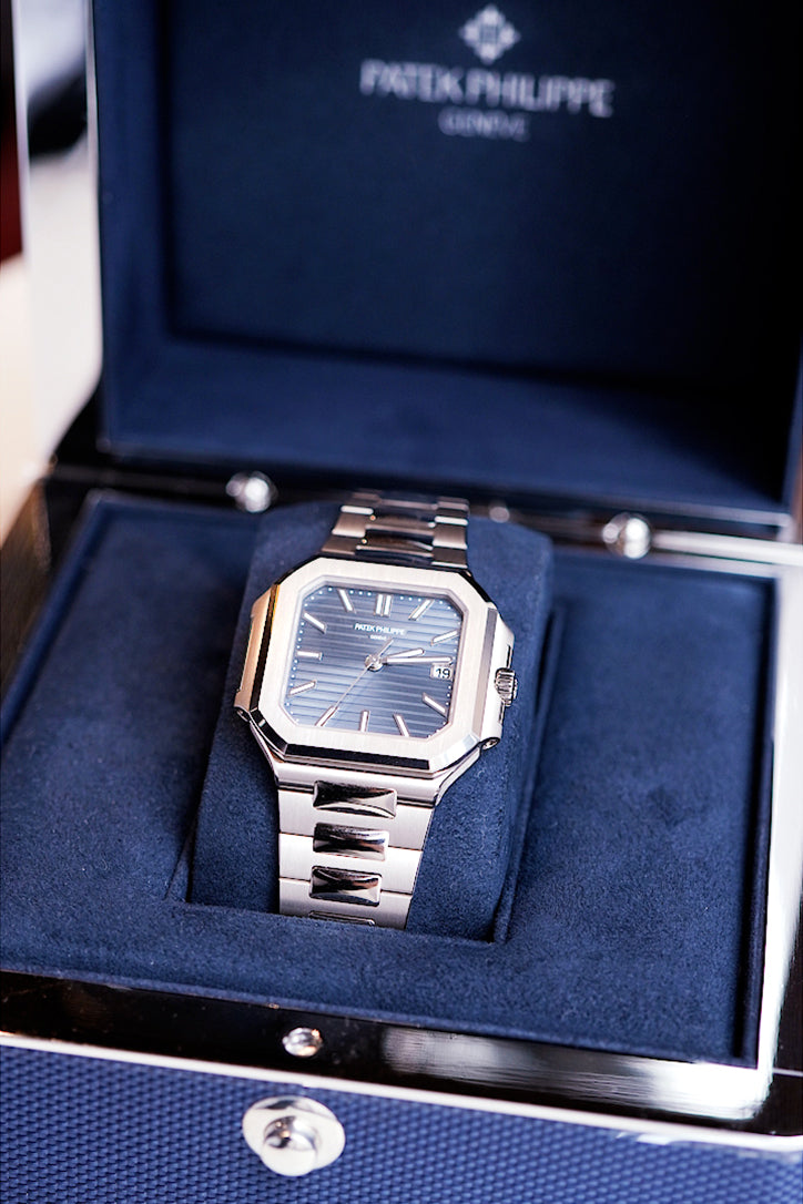 Patek Philippe Cubitus Gold Blue White Dial Watch 7128/1G-001