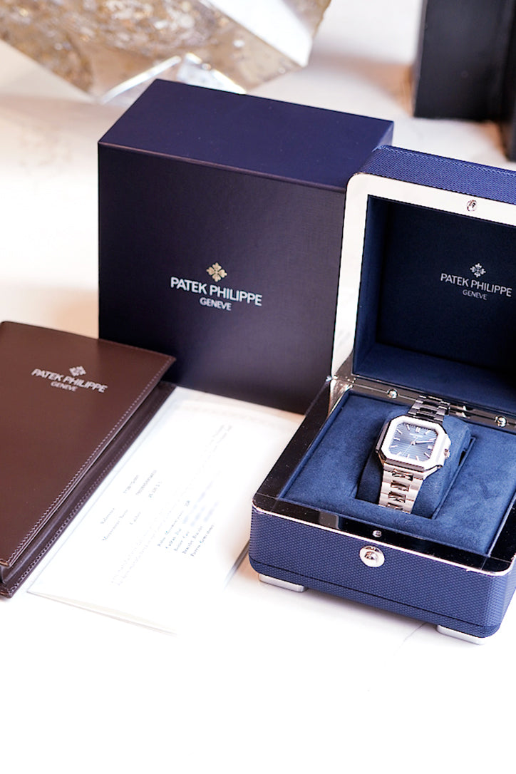 Patek Philippe Cubitus Gold Blue White Dial Watch 7128/1G-001