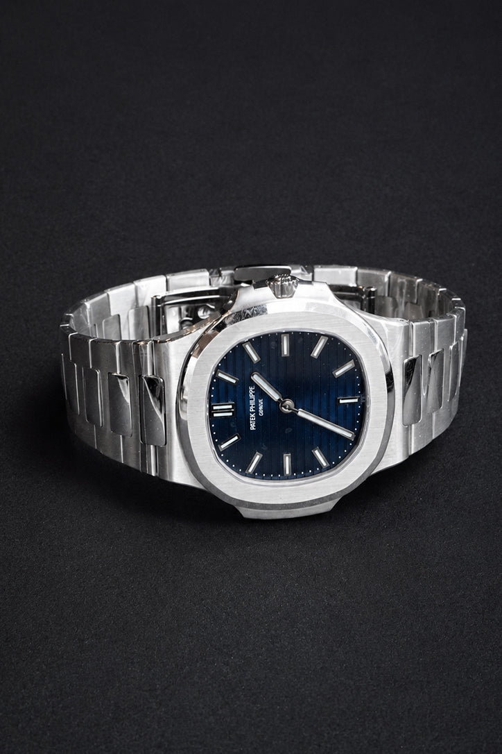 Patek Philippe 5610/1P-001 Nautilus 38 Sunburst Blue Dial Platinum Watch 50th Anniversary