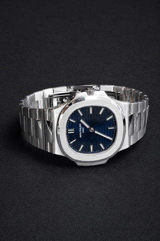 Patek Philippe 5610/1P-001 Nautilus 38 Sunburst Blue Dial Platinum Watch 50th Anniversary