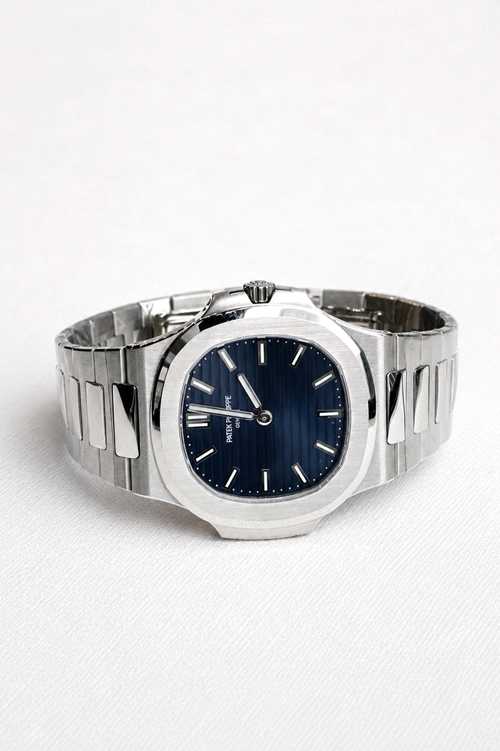 Patek Philippe 5610/1P-001 Nautilus 38 Sunburst Blue Dial Platinum Watch 50th Anniversary
