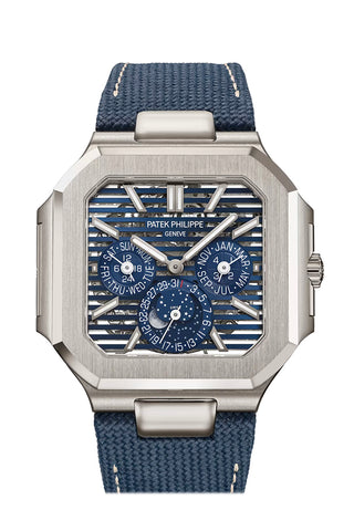 Patek Philippe Cubitus 45 Sunburst Blue Dial Platinum Watch 5840P-001