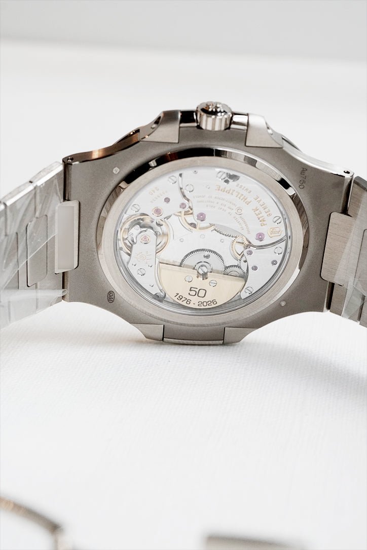 Patek Philippe 5810/1G-001 Nautilus 41 Sunburst Blue Dial White Gold 50th Anniversary Watch