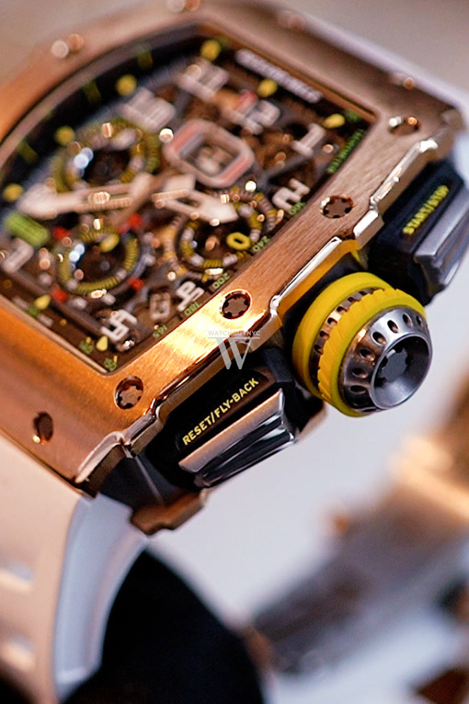 Richard Mille Flyback Chronograph Transparent Dial Rose Gold Men’s Watch Rm11-03