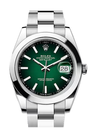 Rolex 126300 Datejust 41 Green Ombre Dial White Gold Watch 126300-0025