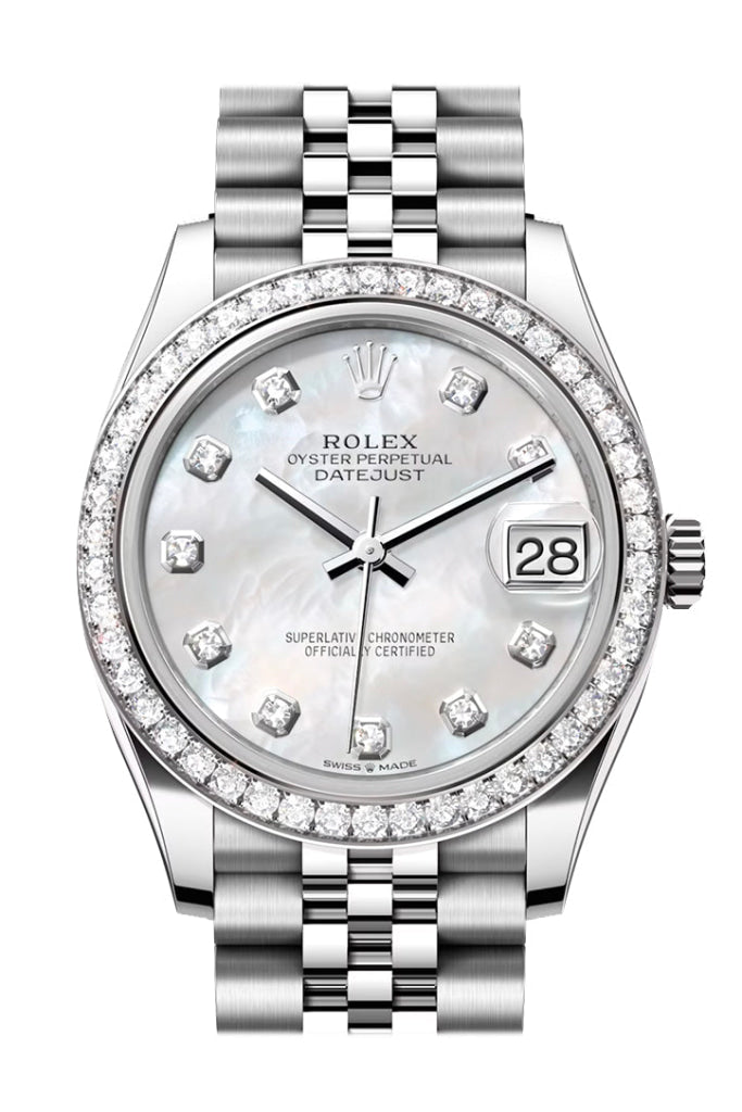 Rolex Datejust 31 White Mother Of Pearl Diamond Dial Jubilee Ladies Watch 278384Rbr 278384Rbr-0008