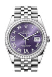 Rolex Datejust 36 Aubergine Diamond Dial Diamond Bezel Jubilee Watch 126284RBR 126284RBR-0013
