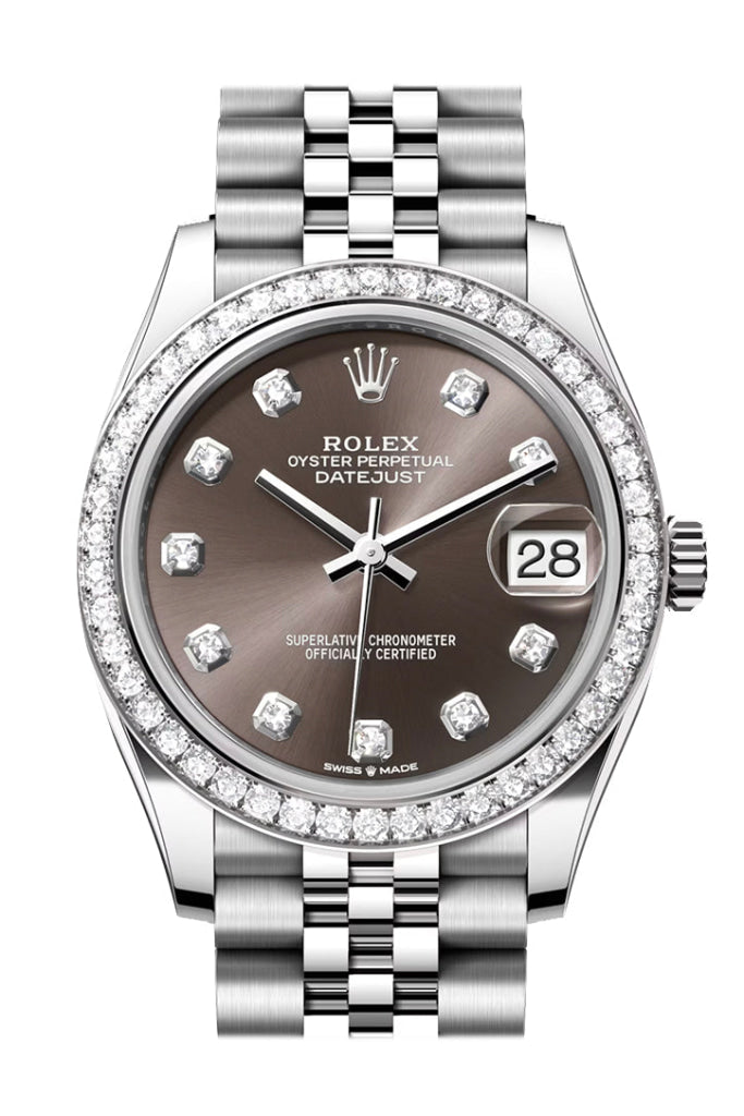 Rolex Datejust 31 Dark Grey Diamond Dial Jubilee Ladies Watch 278384Rbr 278384Rbr-0010