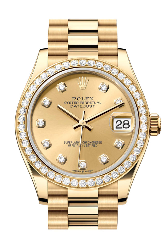 Rolex Datejust 31 Champagne Diamond Dial Bezel Yellow Gold Ladies Watch 278288Rbr 278288Rbr-0005