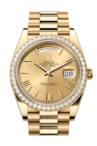 Rolex Day-Date 40 Champagne Roman Dial Yellow Gold President Men’s Watch 228348Rbr