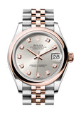 Rolex Datejust 31 Silver Diamond Dial Rose Gold Steel Jubilee Ladies Watch 278241 278241-0004