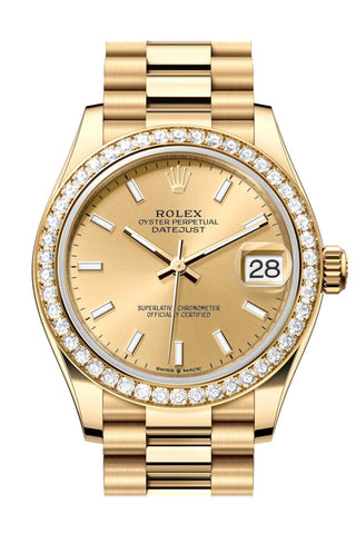 Rolex Datejust 31 Champagne Dial Diamond Bezel Yellow Gold Ladies Watch 278288Rbr 278288Rbr-0022