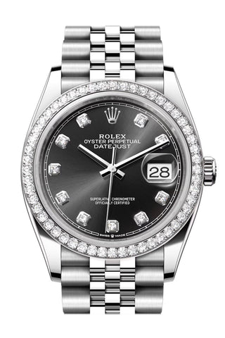 Rolex Datejust 36 Black Diamond Dial Bezel Jubilee Watch 126284Rbr 126284Rbr-0019