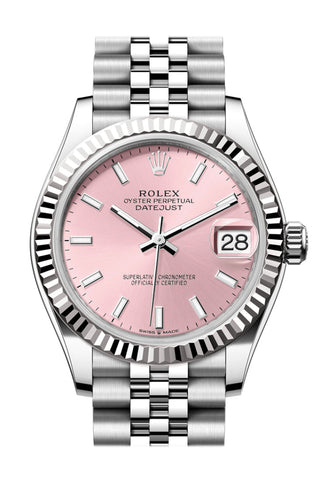 Rolex Datejust 31 Pink Dial Fluted Bezel Jubilee Ladies Watch 278274 278274-0014