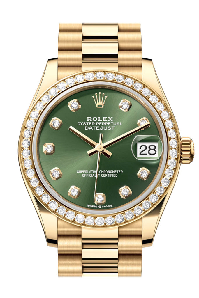 Rolex Datejust 31 Green Diamond Dial Bezel Yellow Gold Ladies Watch 278288Rbr 278288Rbr-0007