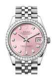 Rolex Datejust 31 Pink Diamond Dial Jubilee Ladies Watch 278384RBR 278384RBR-0036