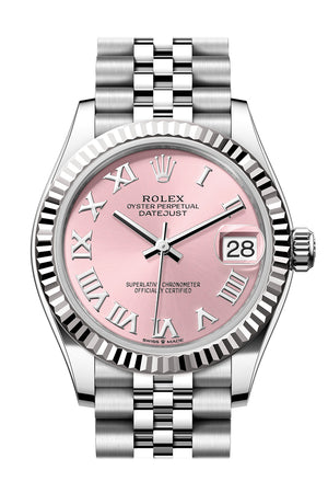 Rolex Datejust 31 Pink Roman Fluted Bezel Jubilee Ladies Watch 278274 278274-0020