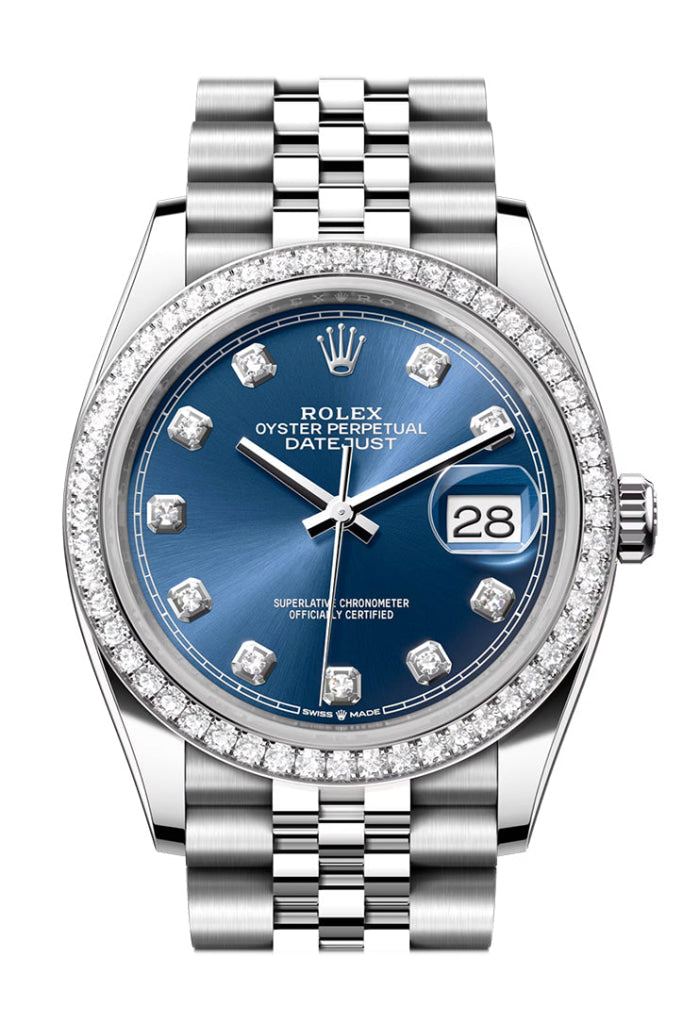 Rolex Datejust 36 Blue Diamond Dial Bezel Jubilee Watch 126284Rbr 126284Rbr-0029