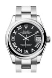 Copy of Rolex Datejust 31 Black Roman  Dial Oyster Ladies Watch 278240 278240-0001