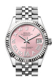 Rolex Datejust 31 Pink Roman Diamond on 6 Dial Fluted Bezel Jubilee Ladies Watch 278274 278274-0024