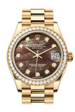 Rolex Datejust 31 Dark Mother of Pearl Diamond Dial Diamond Bezel Yellow Gold Ladies Watch 278288RBR 278288RBR-0032