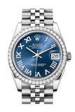 Rolex Datejust 31 Blue Roman Dial Jubilee Ladies Watch 278384RBR 278384RBR-0037