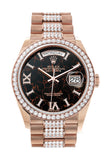 Rolex Day-Date 36 Eisenkiesel Dial Diamond Bezel 18K Everose Gold Diamond President Watch 128345RBR