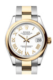 Rolex Datejust 31 White Roman Dial Yellow Gold Steel Ladies Watch 278243 278243-0001