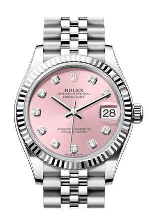 Rolex Datejust 31 Pink Diamond Dial Fluted Bezel Jubilee Ladies Watch 278274 278274-0032